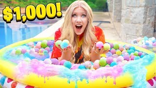 FILLING my pool with a THOUSAND Bath Bombs  Experiment [upl. by Spalding]