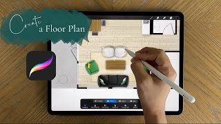 Let’s Create a Floor Plan in Procreate time lapse [upl. by Giralda88]