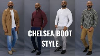 How To Wear Chelsea BootsHow To Style Mens Chelsea Boots [upl. by Idisahc218]