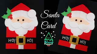 Santa Christmas CardHow to make Christmas Greeting Card Santa cardSimple and Easy Christmas Card [upl. by Nitnerb565]