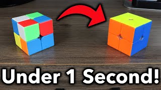 How To Solve A 2x2 Rubiks Cube In UNDER 1 SECOND [upl. by Eybba]