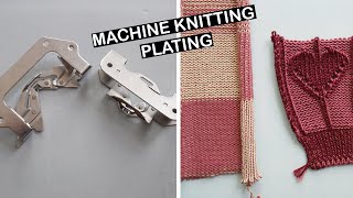 Machine knitting  Plating on both single and double bed How to use a plating feeder for beginners [upl. by Nellak]