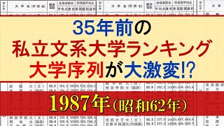 【1987年】35年前の私立文系大学偏差値ランキング【早慶MARCH関関同立】 [upl. by Aeet]