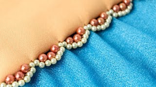 Easy DIY Ideas for Dresses Beaded Border Design by HandiWorks [upl. by Yerga]