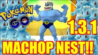 HOW TO GET EASY MACHAMP NEW MACHOP NEST POKEMON GO 131 [upl. by Lacagnia106]