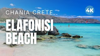 ELAFONISI BEACH in CHANIA CRETE  Best Beach in Greece Travel Video 4K [upl. by Cresida562]