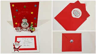 Christmas card making 2024  Christmas Pop up card  DIY  Easy greeting card  Christmas 2024 [upl. by Aehs133]