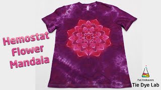 How To Make A Tie Dye Hemostat Flower Mandala Tshirt Using Liquid Dye [upl. by Rausch]