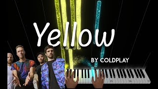 Yellow by Coldplay piano cover  sheet music amp lyrics [upl. by Namas]