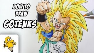 How to draw Gotenks SSJ3 Dragonball Z Drawing Tutorial [upl. by Annabella]