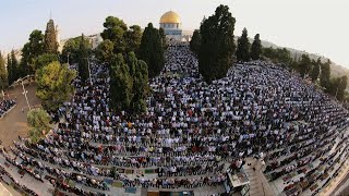 Palestinian worshippers perform Eid prayers at the AlAqsa mosque compound  AFP [upl. by Elana]