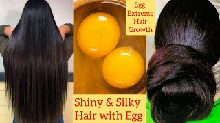 पतले बालों को दोगुनी तेज़ी से लंबाघनाशाइनी बनाएं Egg Hair Mask for Extreme Hair GrowthRegrow Hair [upl. by Critchfield995]