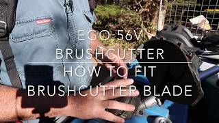 Ego Brushcutter  removing line trimmer head attaching brushcutter blade and demo [upl. by Berthe281]