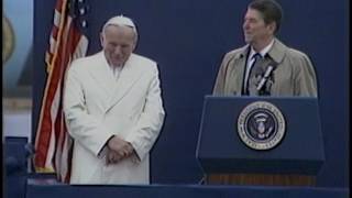 President Reagan’s and Pope John Paul II Remarks at their Arrival in Alaska on May 2 1984 [upl. by Ardnasak]