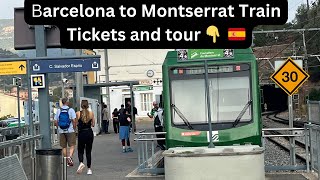 Barcelona to Montserrat monastery train station guidance viewsamp tour 🇪🇸 4K [upl. by Nosidda]