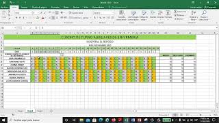 EXCEL BASICO TALLER 3 EJERCICIO 1 CUADRO DE TURNOS [upl. by Brigg]