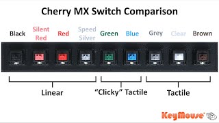 Cherry MX Switch Comparison  KeyMouse [upl. by Eceela]