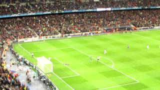 Torres Winning goal 24th April Chelsea v Barcelona  film with the Barcalona fans [upl. by Amil]