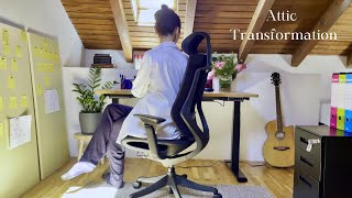 Ep20 Transforming the Attic of My 100YearOld House into a Cozy Office Flexispot E7 Review [upl. by Sherer]