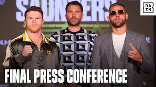 Canelo amp Billy Joe Saunders Exchange Words At Final Press Conference [upl. by Gnal846]