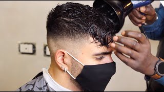 Come valorizzo i CAPELLI MOSSI tutorial completo taglio midfade con riga [upl. by Whitver]