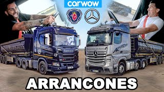 Mercedes Actros vs Scania R500  ARRANCONES ¡Camiones de 44 Toneladas [upl. by Aridnere]