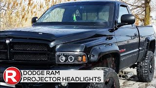 Dodge Ram Projector Headlights 19942001 How to Install DIY SpecD Halogen  LED  Dual Halo [upl. by Oliana182]