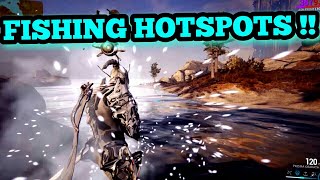 Where are the Fishing Hotspots Ocean Hotspots  Warframe Plains of Eidolon [upl. by Llenram]