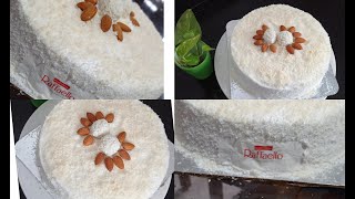 Raffaello cake recipe  Almond coconut cake recipe without ovenMalayalam recipe mammusblog [upl. by Oric]