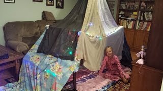 How to build a simple n easy indoor blanket fort  tent for 34 people [upl. by Chak5]