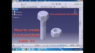 how to draw a nut and bolt in catia v5  nut  Bolt  Catia V5 [upl. by Oaks]