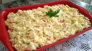 SALADA CREMOSA DE MAIONESE COM FRANGORECEITA FÁCIL E DELICIOSA [upl. by Macnair]