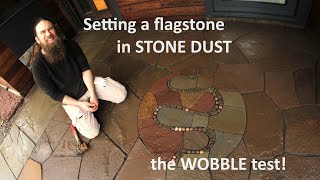 setting a flagstone in STONE DUST so it stays stable underfoot [upl. by Attaymik]