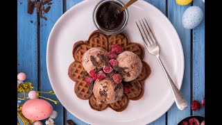 How to make delicious Chocolate Waffles at home [upl. by Schram722]