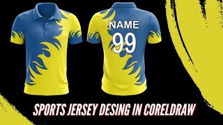 Sports Jersey Design In Coreldraw  Sublimation Jersey [upl. by Aileon]