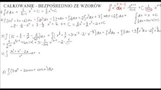 Całki dla opornych część 1  całkowanie bezpośrednio ze wzorów [upl. by Ahsed556]