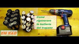 Come rigenerare e recuperare la batteria ric NiCd trapano AEG da 144V  recovery of old batteries [upl. by Manara]