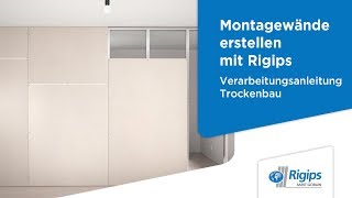 ErstellungAufbau von Montagewänden Trennwand  Rigips Verarbeitungsanleitung Trockenbau [upl. by Adele870]