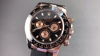 Rolex Daytona Ceramic Rose Gold Oysterflex Strap 116515LN Rose Gold Rolex Watch Review [upl. by Galven692]