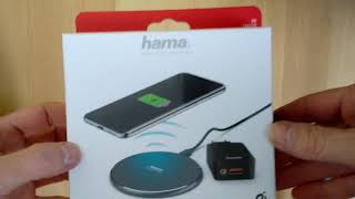 Wireless charger Hama fast 10W unbox and test with samsung [upl. by Yot]