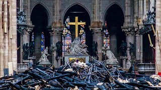 Inside NotreDame Cathedral after the fire [upl. by Eittah886]