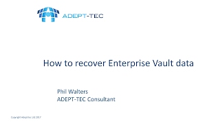 How to recover Enterprise Vault data [upl. by Alissa779]