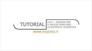 Tutorial  Assegni per il Nucleo Familiare ANF  Richiesta telematica [upl. by Igor]