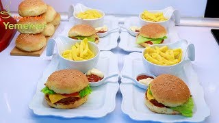 EN İDDALI HAMBUGER EKMEĞİNDEN KÖFTESİNE KADAR HEPSİNİ EVDE YAPTIM ✅ HAMBURGER TARİFİ [upl. by Enidlarej]