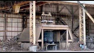 Magnet Crane at Steel Plant wGreat Sound  Paling Truck Transports Scrap Ladles ClevelandCliffs [upl. by Lezti]