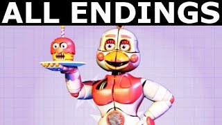 FNAF 6  ALL ENDINGS  Freddy Fazbears Pizzeria Simulator All Possible Ending Outcomes [upl. by Lorrac]