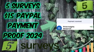 5 Surveys 15 Payment Proof  Cashout READ DESC 2024 5surveys moneymakingapp [upl. by Ingalls912]