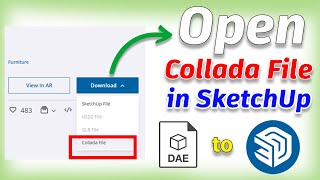 How to open collada file in sketchup  use collada file in sketchup  sketchup tutorial  sketchup [upl. by Lupien]