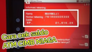 Cara cek saldo ATM CIMB NIAGA [upl. by Anauqes]