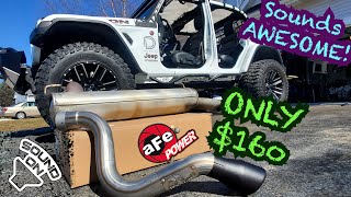 AWESOME SOUND JEEP JL Wrangler AFE Power MACH ForceXp Stainless HiTuck AxleBack Exhaust INSTALL [upl. by Ecnerual775]